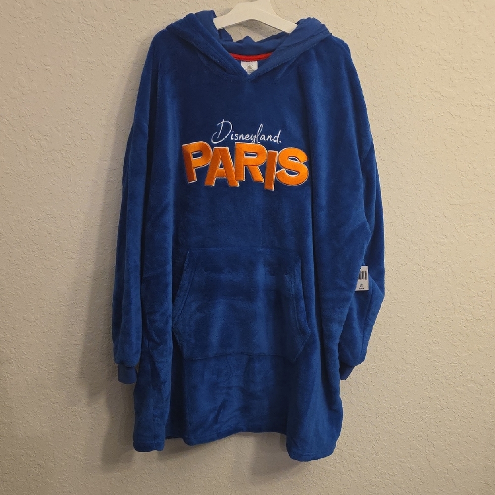 Disneyland Paris Blue Plush Hooded Pullover.